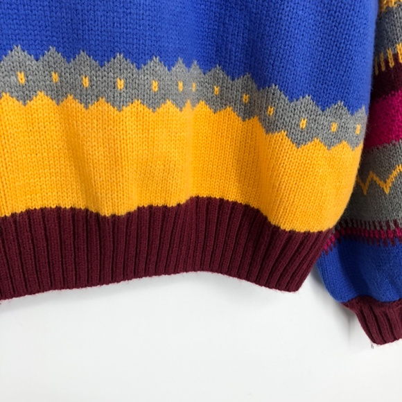 Lane Bryant Womens Sweater Size 22/24 Multicolor Mixed Knit Fair Isle Relaxed - Picture 6 of 14